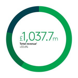 Chart showing £1,037.7m revenue for Environmental & Analysis Sector