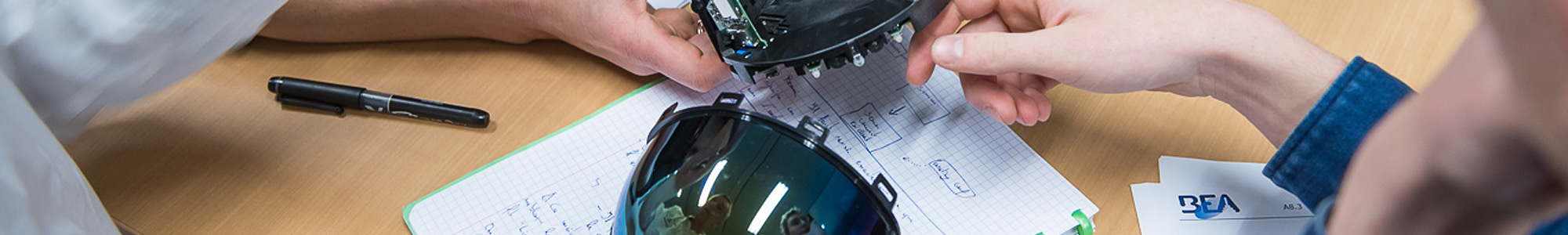 some flow charts and desk accessories