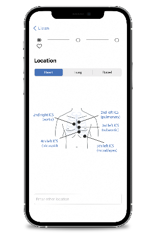 Screenshot of Riester's ri-sonic electronic stethoscope