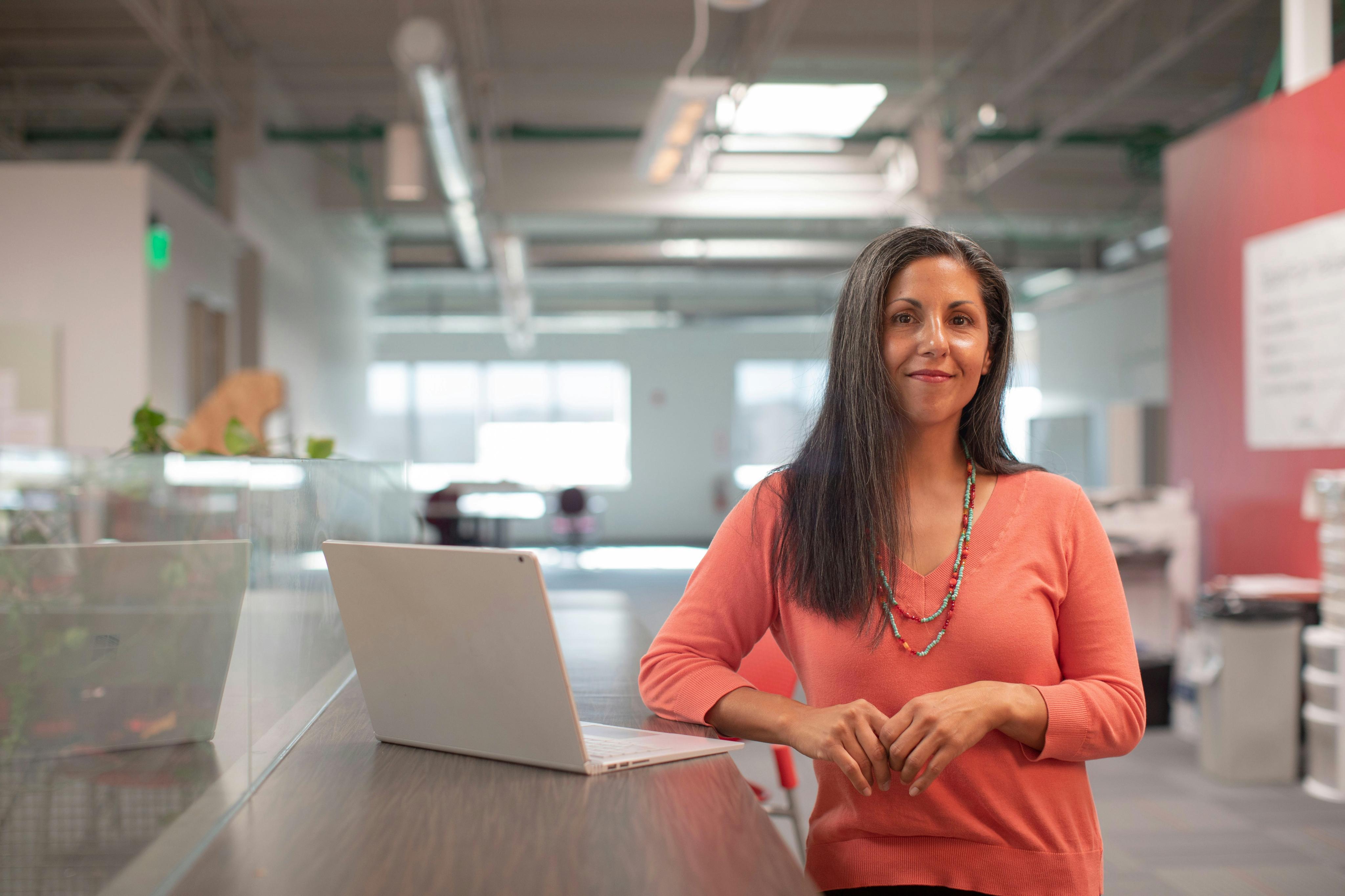 woman with a laptop